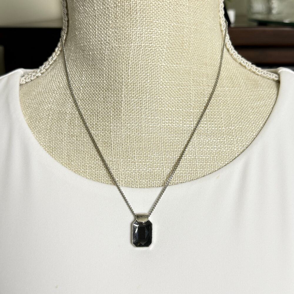 Touchstone Crystal by Swarovski Take Turns Reversible Pendant Black & Clear